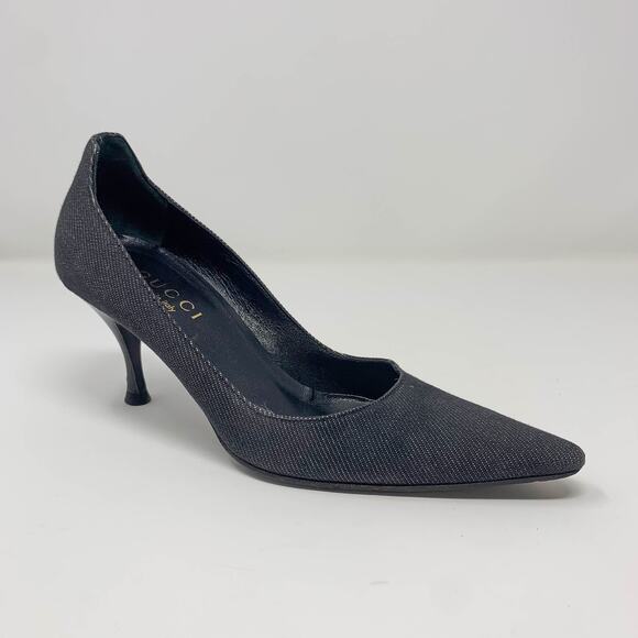 GUCCI Decollete Tessuto Stiletto heel D'Orsay pumps pointed toe whimsigoth - Picture 12 of 13